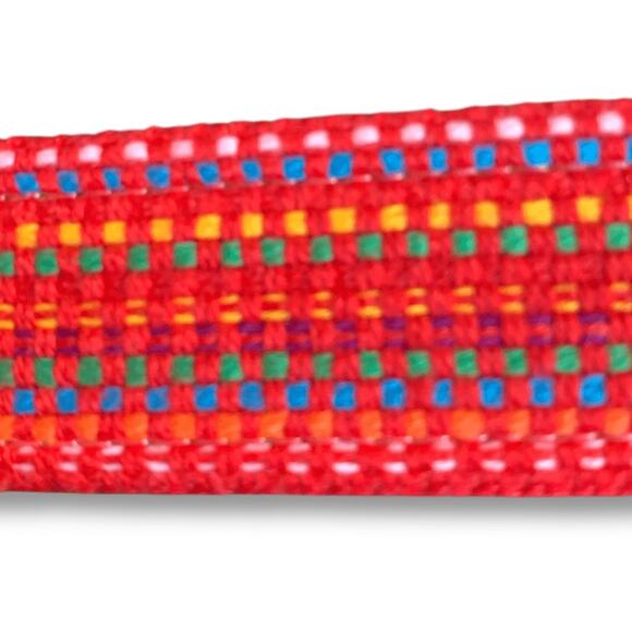 Vintage Woven Belt 80s Cherry Red Rainbow Kidcore Multicolor Pride Eclectic main image 5
